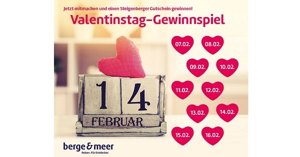 Valentinstag Gewinnspiel berge&meer Steigenberger Gutscheine