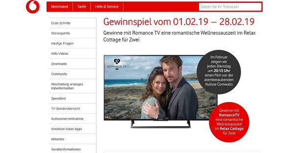 Vodafone Gewinnspiel romantische Wellnessauszeit Kurzurlaub