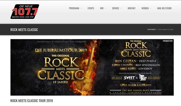 Die neue 107.7 Gewinnspiel Rock Meets Classic Tickets