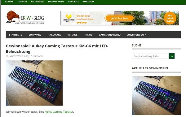 EKIWI-Blog Gewinnspiel Aukey Gamer Tastatur mit LED Beleuchtung