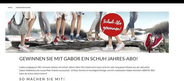 Gabor Gewinnspiel 1 Jahres-Abo Schuhe gewinnen