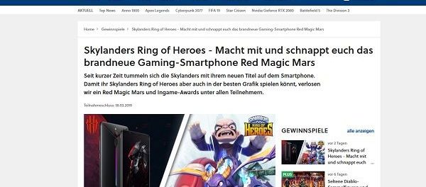 GameStar Gewinnspiel Gamer-Smartphone Red Magic Mars