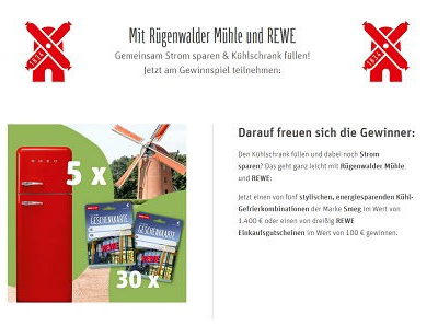 Gewinnspiel REWE Rügenwalder Mühle SMEG Kühlschränke