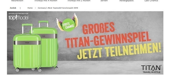 Gewinnspiel Titan Koffer-Shop Spotlight-Flash Koffer-Set