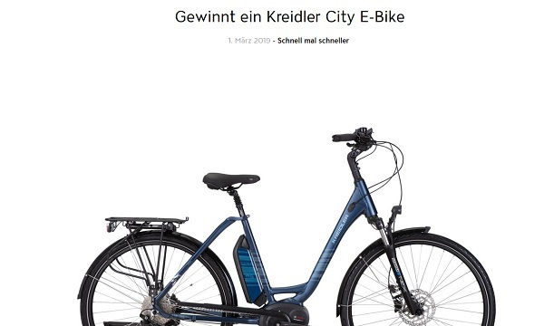 Jolie Gewinnspiele Kreidler City E-Bike gewinnen