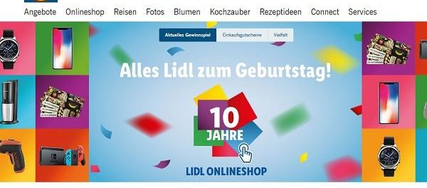 Lidl Onlineshop Geburtstags-Gewinnspiel Apple iPhone uvm.