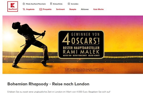 London Reise Gewinnspiel Kaufland Bohemian Rhapsody