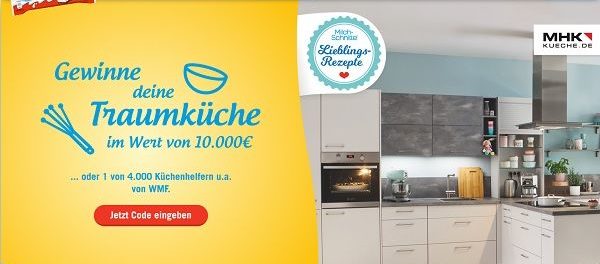 Milchschnitte Gewinnspiel 10.000 Euro Küche und Küchenhelfer