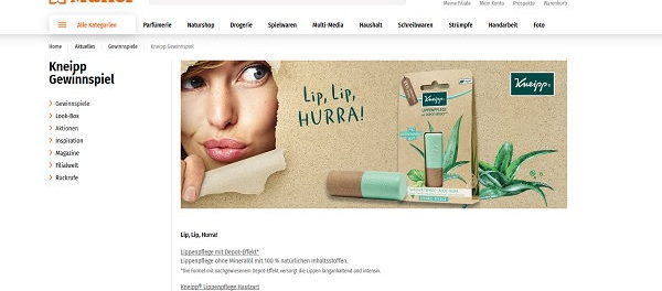 Müller Drogerie Gewinnspiele 50 Kneipp Lippenpflege Sets