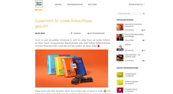 Ritter Sport Gewinnspiel 300 Schokoladen-Pakete