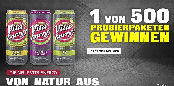 Vita Energy Drink Gewinnspiel 500 Probierpakete