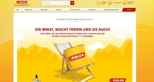 Adler Farbenmeister Gewinnspiel 5 Urlaubsgutscheine je 2.000 Euro