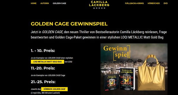 Camilla Läckberg Gewinnspiel Bücher und Taschen