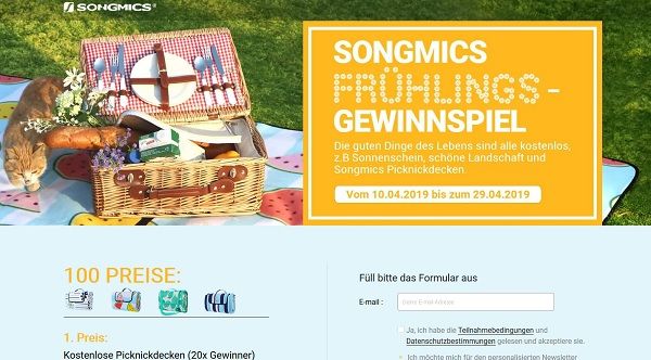 Frühlings-Gewinnspiel Songmics Picknickdecken