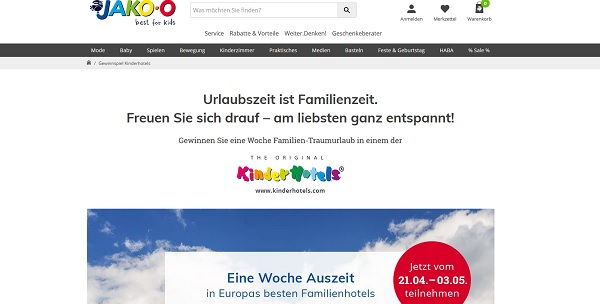 Jako-O Gewinnspiel 1 Woche Familienurlaub