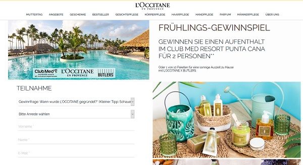 Karibik Reise-Gewinnspiel LOccitane Frühlings-Verlosung