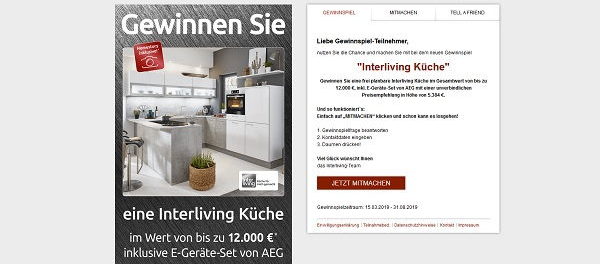 Küchen Gewinnspiel Interliving 12.000 Euro Küche gewinnen