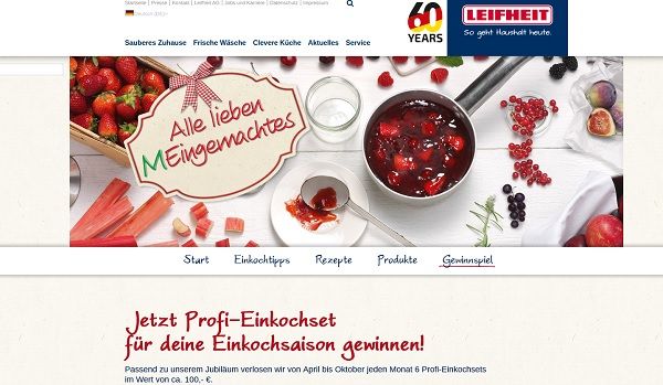 Leifheit Gewinnspiel monatlich Profi-Einkochsets gewinnen