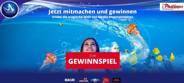 Merlin und Thomas Phillips Gewinnspiel  Merlin-Jahreskarte für eine Familie