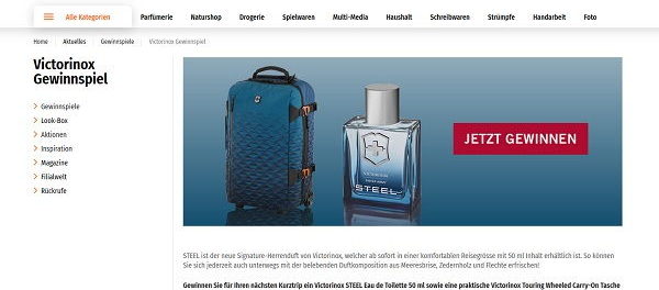 Müller Drogerie Gewinnspiel Victorinox Touring Wheeled Carry-On Tasche