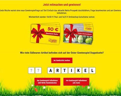 Netto Oster Gewinnspiel Netto Oster Gewinnspiel