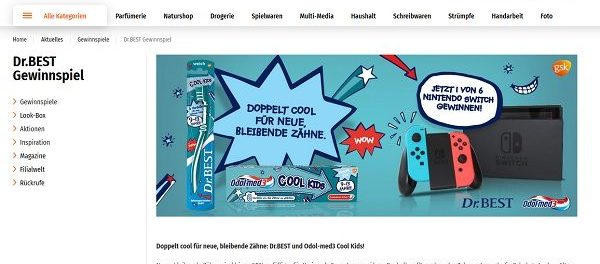 Nintendo Switch Gewinnspiel Müller Dr. Best und Odol-med3