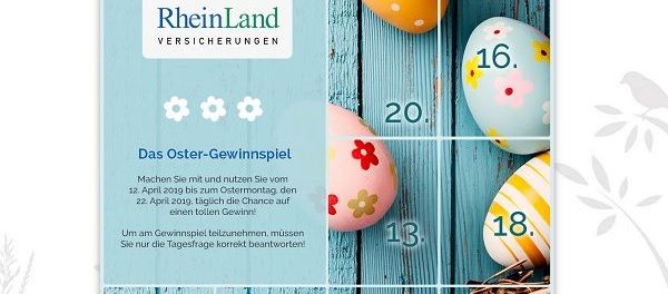 Ostergewinnspiel Rheinland Versicherungen Osterkalender 2019