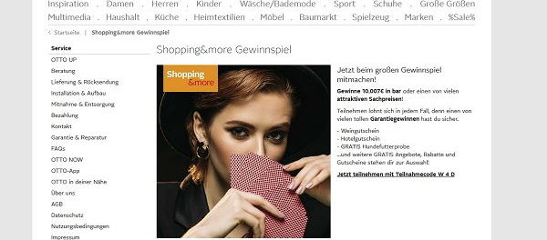 Otto Shopping Gewinnspiel 10.007 Euro Bargeld gewinnen