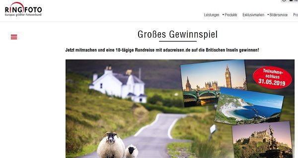 Ringfoto Reise-Gewinnspiel Britische Inseln Rundreise