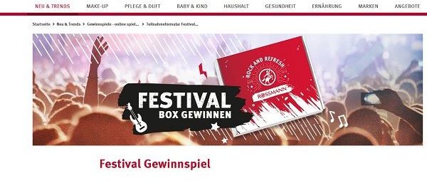 Rossmann Gewinnspiele 300 Festival Boxen