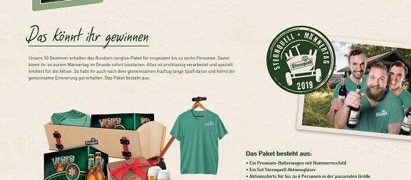 Sternquell Gewinnspiel 50 Männertag Sets Verlosung