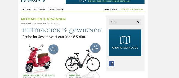 Vespa und E-Bike Gewinnspiel Deutschlands sch&ouml;nste Reiseziele
