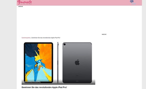 Apple iPad Pro Gewinnspiel 9Monate.de