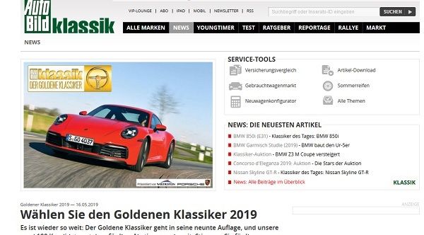 Auto Bild Klassik Gewinnspiel Wahl Goldene Klassiker 2019