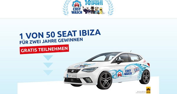 Auto-Gewinnspiel Cosy Wasch 50 Seat Ibiza