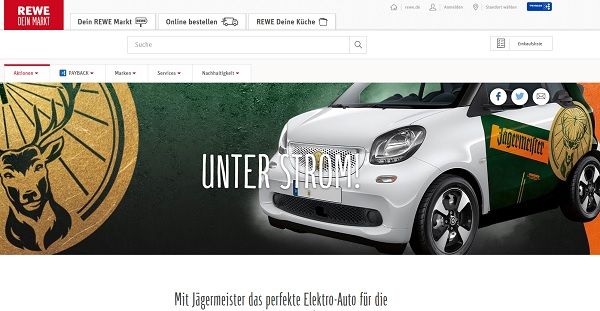 Auto-Gewinnspiel REWE und Jägermeister E-Smart Cabrio gewinnen