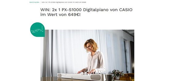 Casio Digitalpiano Gewinnspiel bei Couchstyle