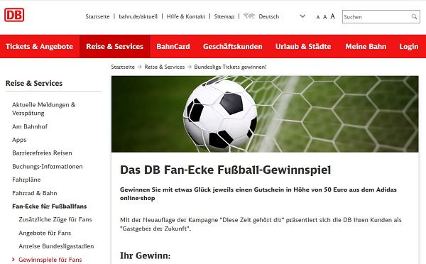 Deutsche Bahn Gewinnspiel Adidas Online-Shop Gutscheine