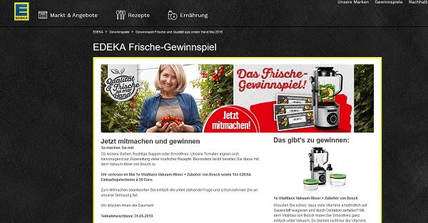 EDEKA Gewinnspiel VitaMaxx Vakuum-Mixer Zubehör von Bosch ...