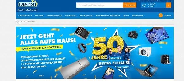 Euronics Gewinnspiel 20.000 Euro Technik-Einkaufsgutschein