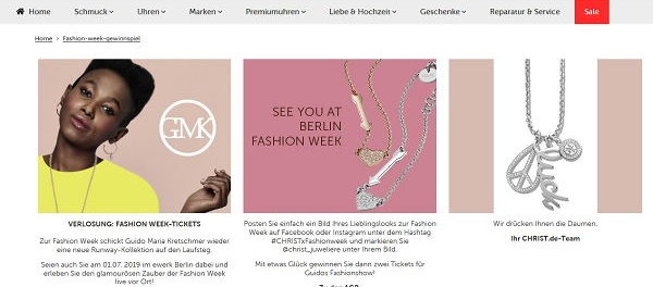Fashion Week Reise Gewinnspiel Christ Juweliere
