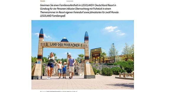 Gala Gewinnspiel Familienaufenthalt Legoland Deutschland Resort