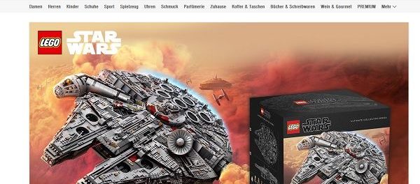 Galeria Kaufhof Gewinnspiel Lego Star Wars Millennium Falcon Wert 799,99€