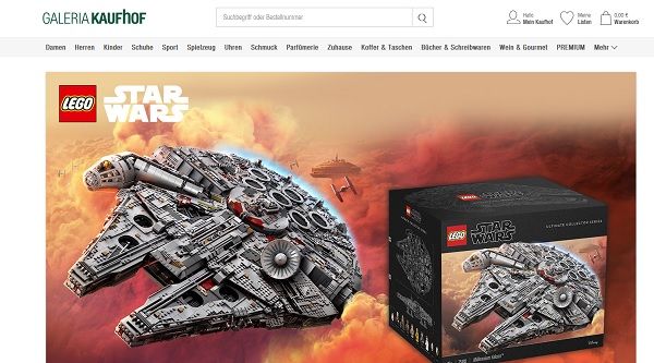 Galeria Kaufhof Gewinnspiel Lego Star Wars Millennium Falcon Wert 799,99€
