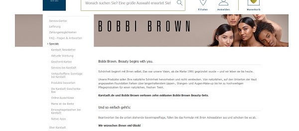 Karstadt Gewinnspiele Bobbi Brown Beauty-Sets