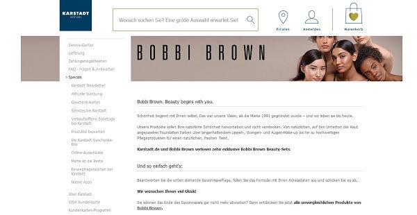 Karstadt Gewinnspiele Bobbi Brown Beauty-Sets