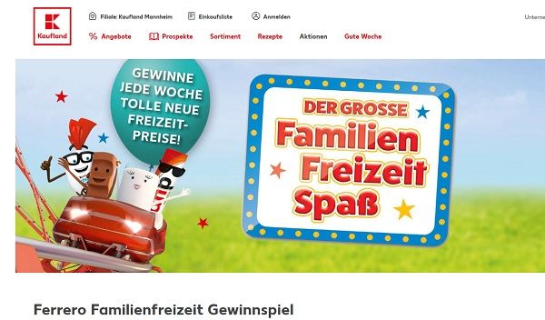 Kaufland und Ferrero Gewinnspiel Familienfreizeit 2019