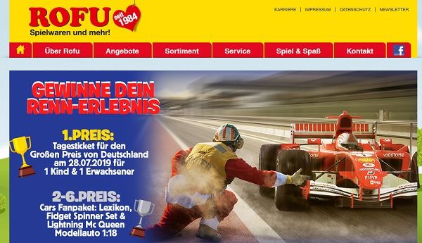 ROFU Gewinnspiel Formel 1 Tickets Großer Preis von Deutschland