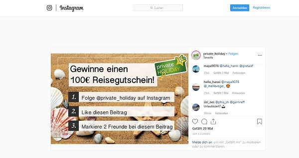 Reisegutschein Gewinnspiel Private Holiday 2019