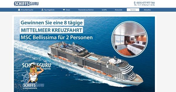 Schiffsguru Gewinnspiel Mittelmeer Kreuzfahrt 2 Personen gewinnen